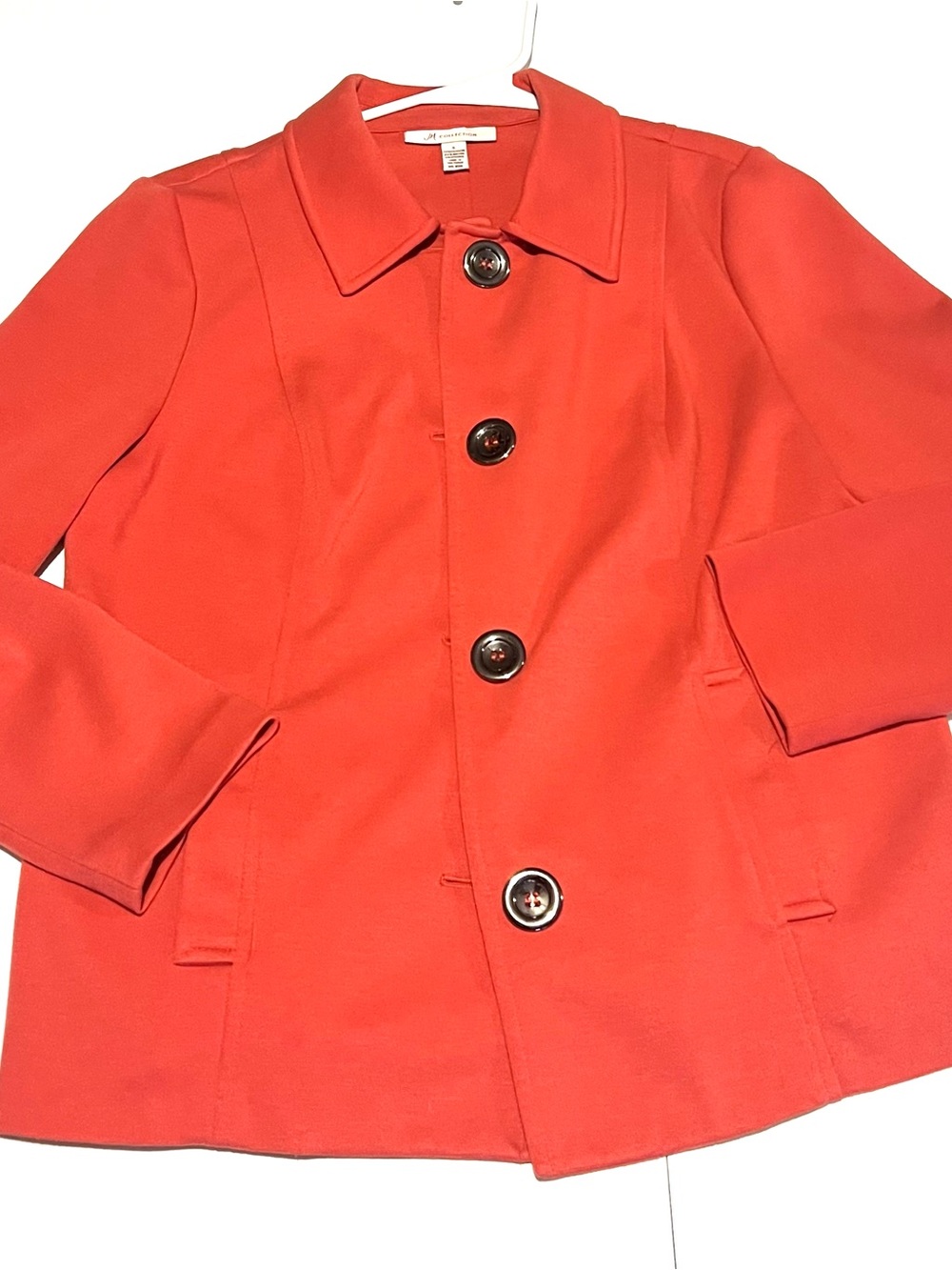 EUC JM Collection coral red jacket/ blazer size S